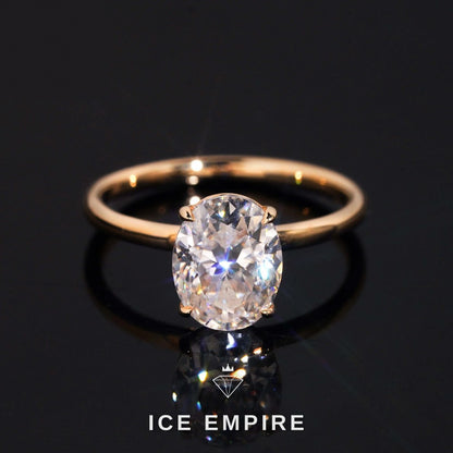 Iced Out Gold Plated Moissanite Engagement Ring