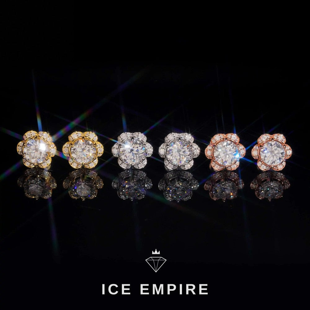 Iced Out 925 Silver Moissanite Earrings