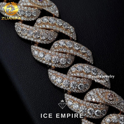 Iced Out Rose Gold Plated Moissanite Cuban Chain