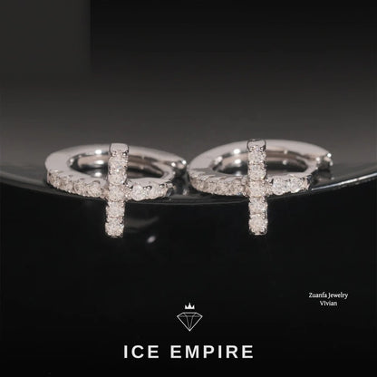 Iced Out 925 Silver Moissanite Earrings