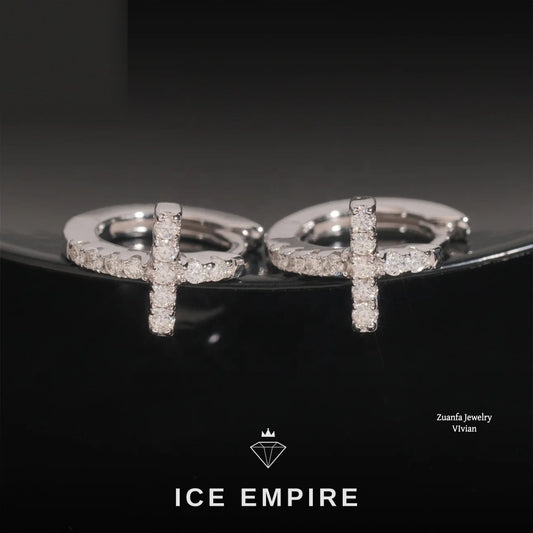 Iced Out 925 Silver Moissanite Earrings