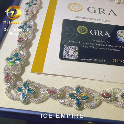 Iced Out Rose Gold Plated Moissanite Cuban Chain