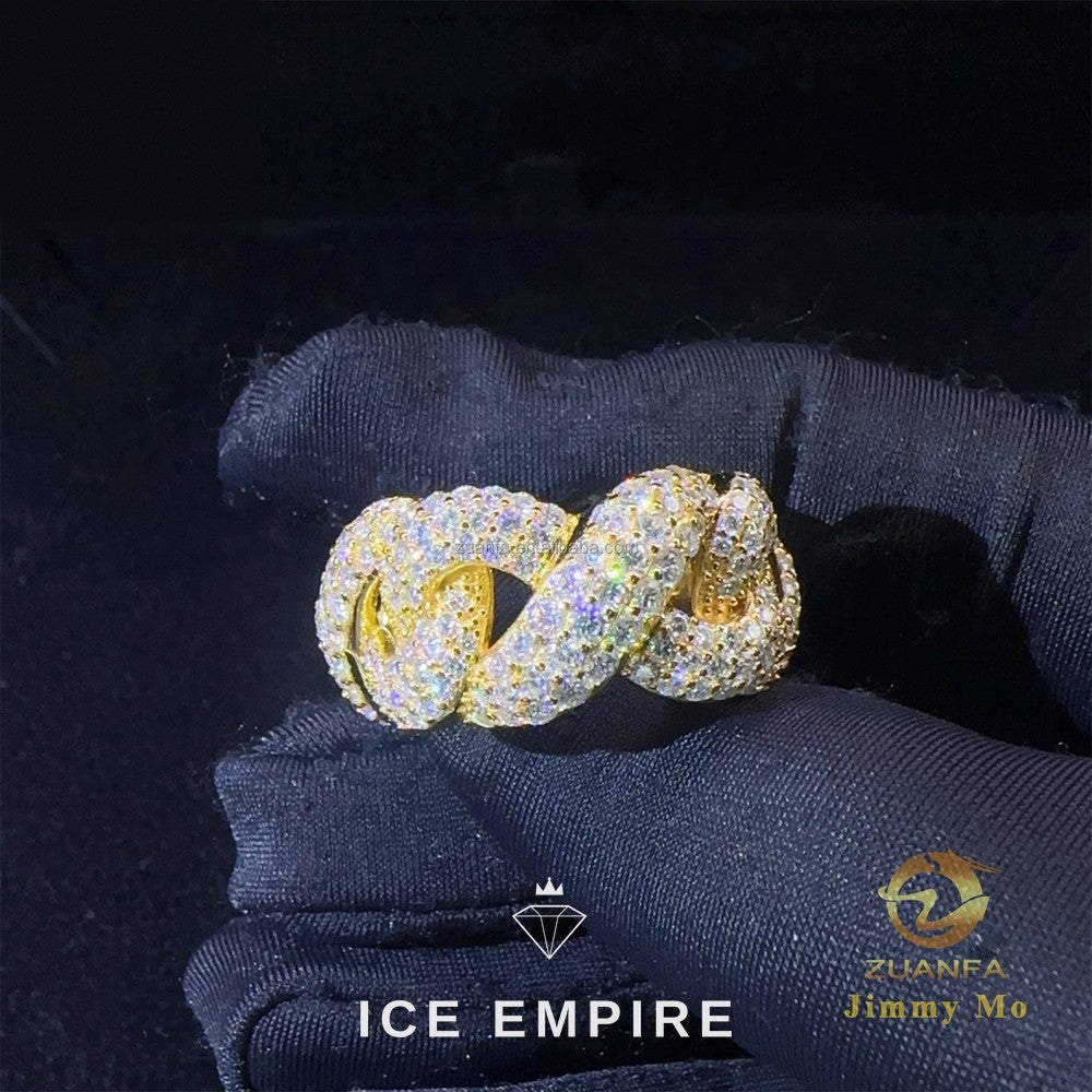 Iced Out 925 Silver Moissanite Cuban Chain