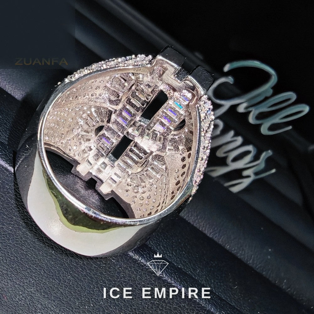 Iced Out Rose Gold Plated Moissanite Ring