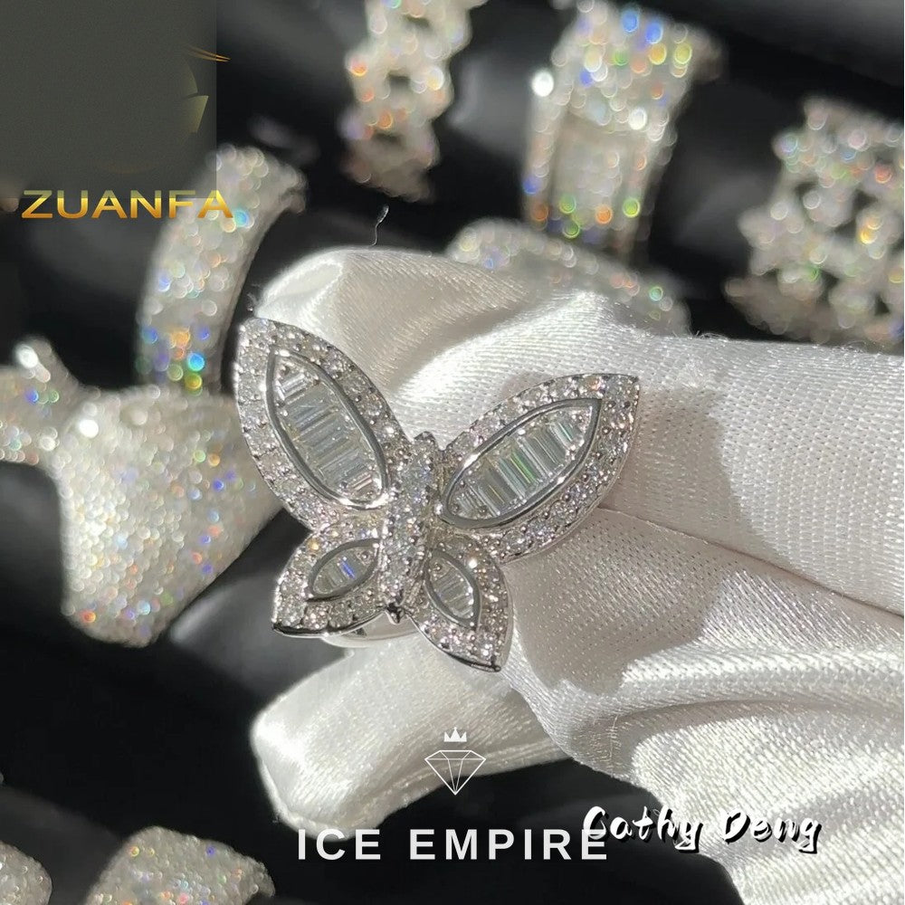 Iced Out 925 Silver Moissanite Ring