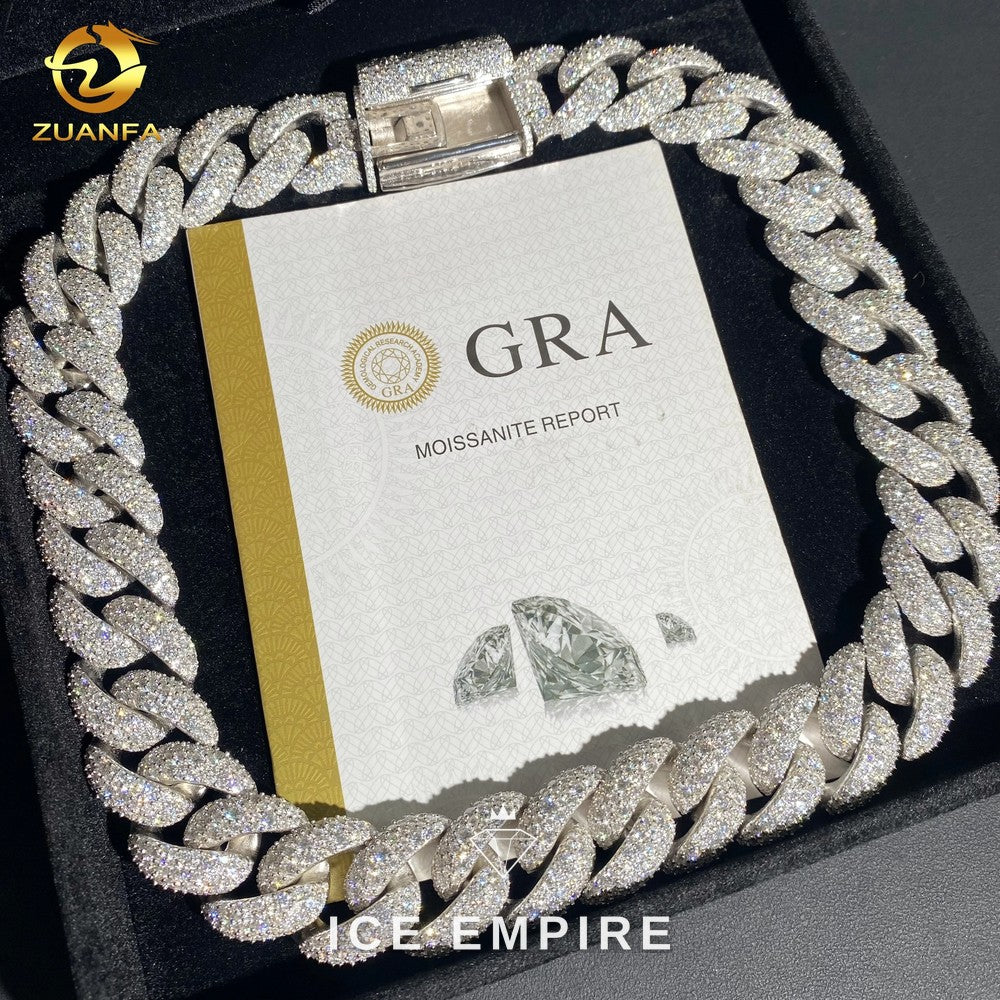 Iced Out Rose Gold Plated Moissanite Cuban Chain