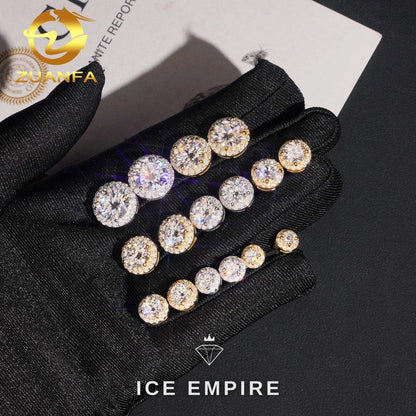 Iced Out 925 Silver Moissanite Earrings