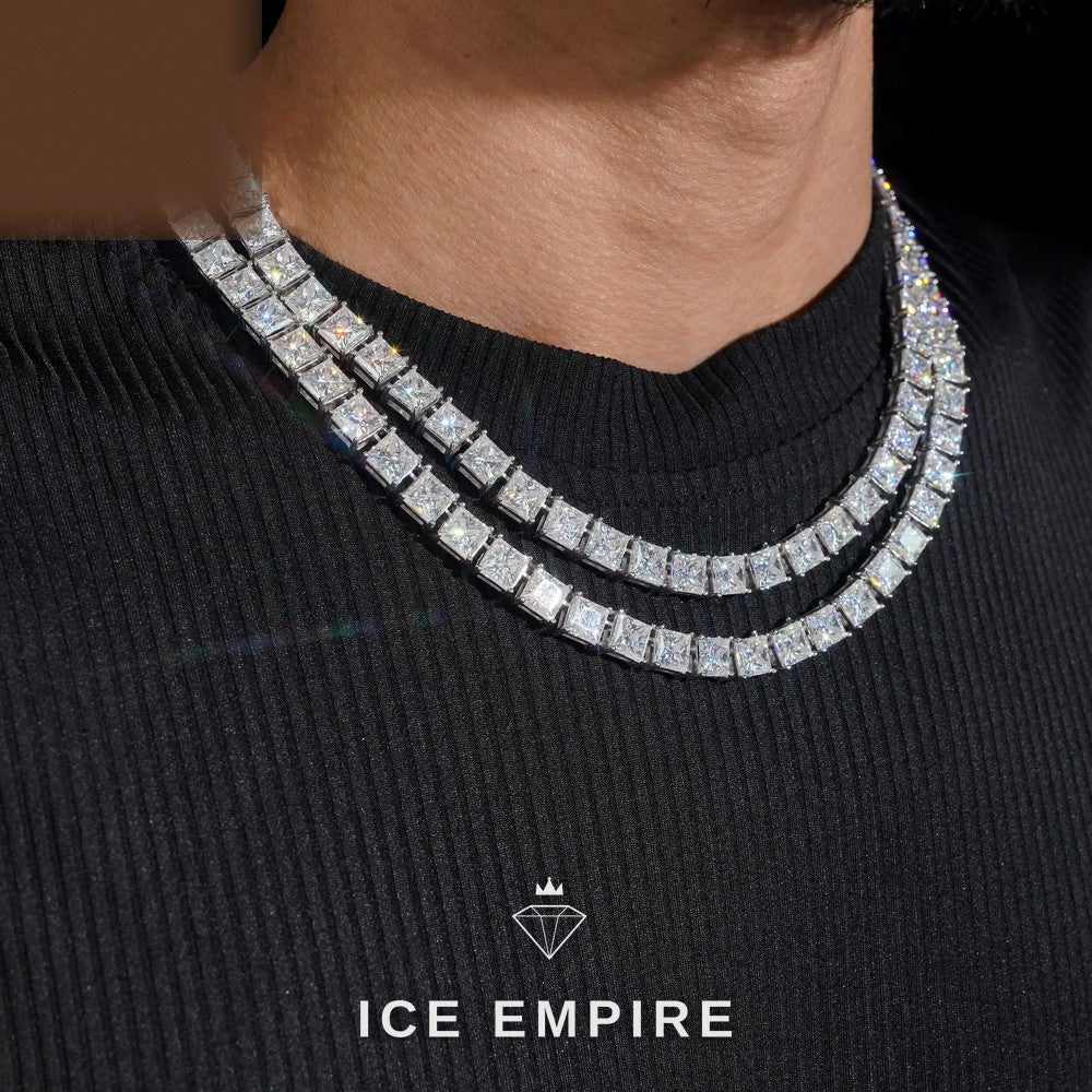 Iced Out 925 Silver Moissanite Tennis Chain