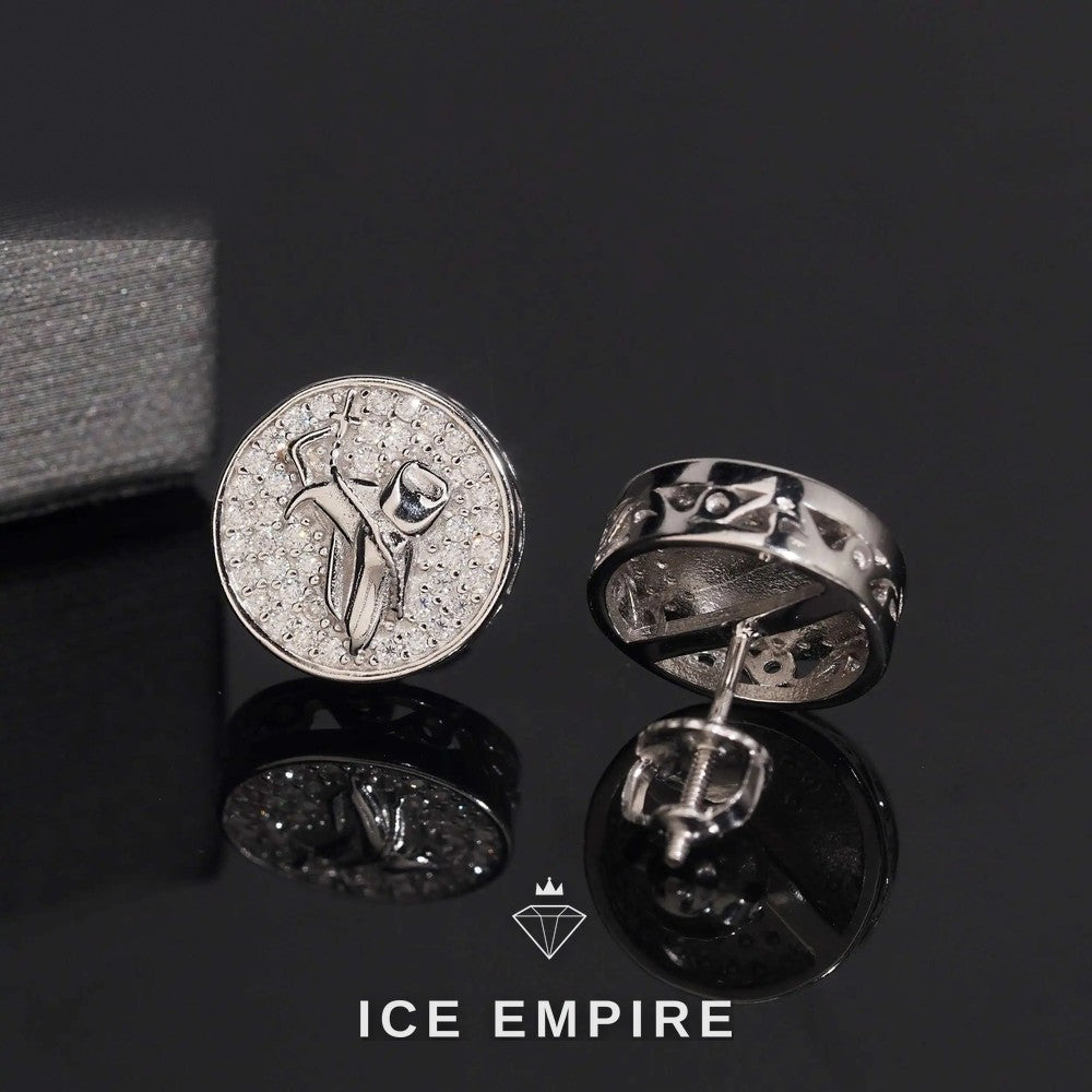 Iced Out 925 Silver Moissanite Stud Earrings