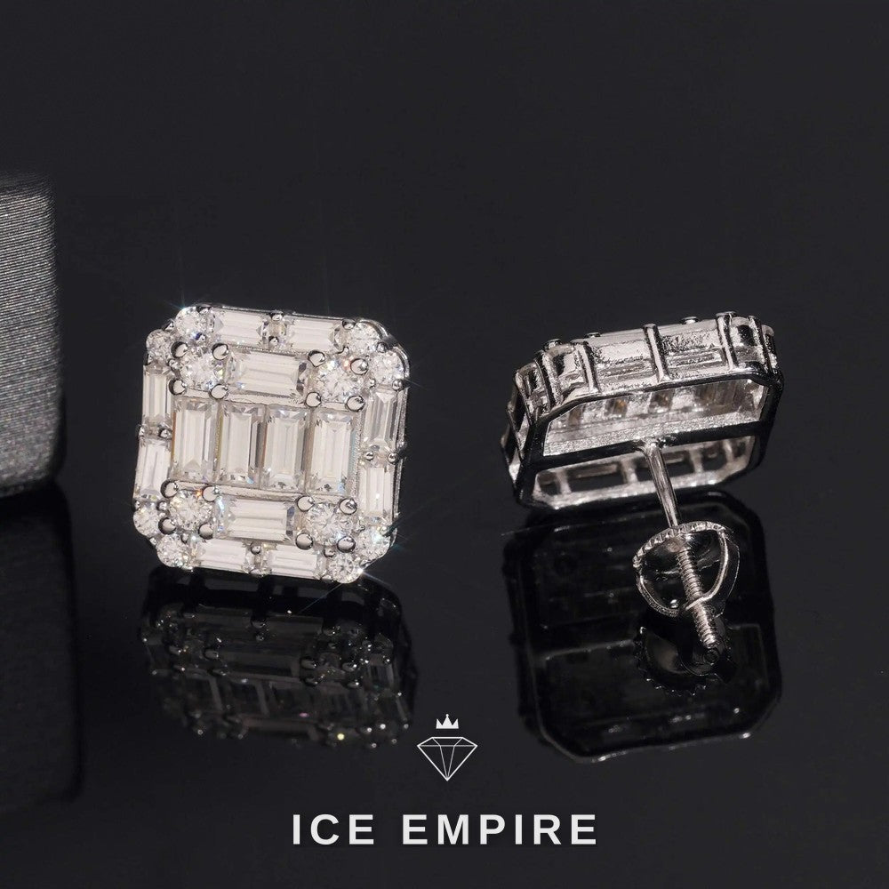 Iced Out Rose Gold Plated Moissanite Earrings