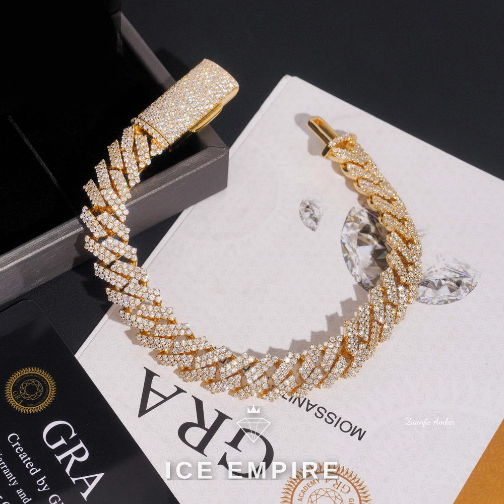 Iced Out Rose Gold Moissanite Cuban Chain