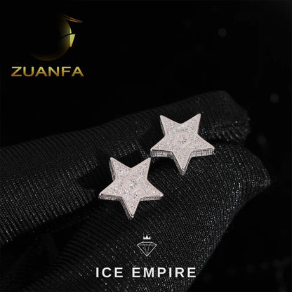 Iced Out Cluster 925 Silver Moissanite Earrings