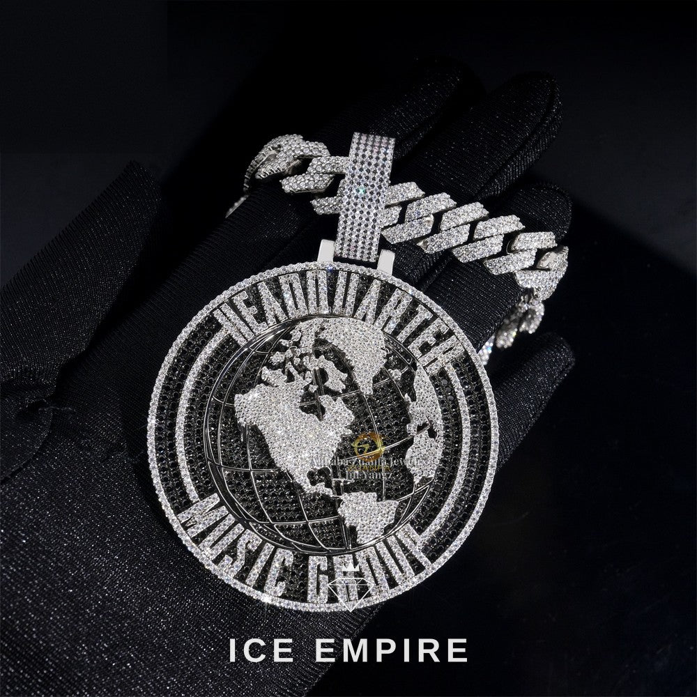 Iced Out Cross 925 Silver Pendant