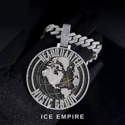 Iced Out Cross 925 Silver Pendant