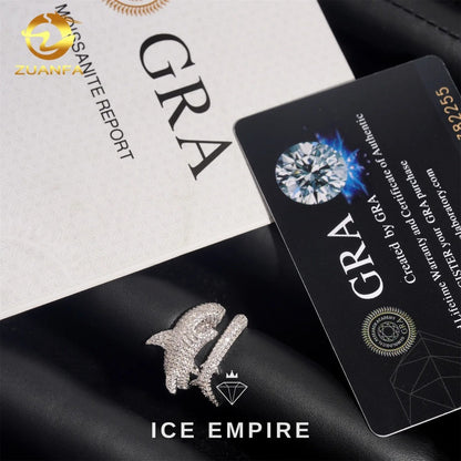 Iced Out 925 Silver Moissanite Ring