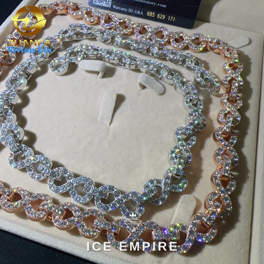 Iced Out Rose Gold Plated Moissanite Cuban Chain