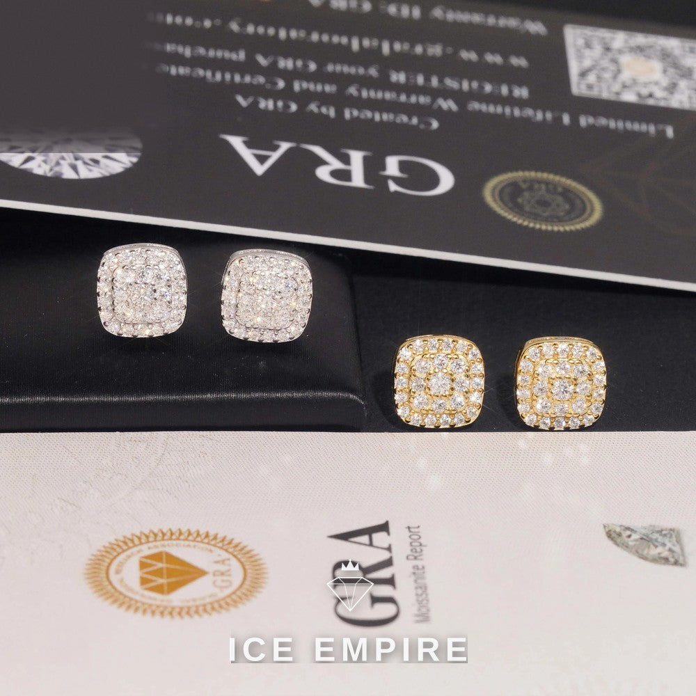 Iced Out Gold Plated Moissanite Earrings
