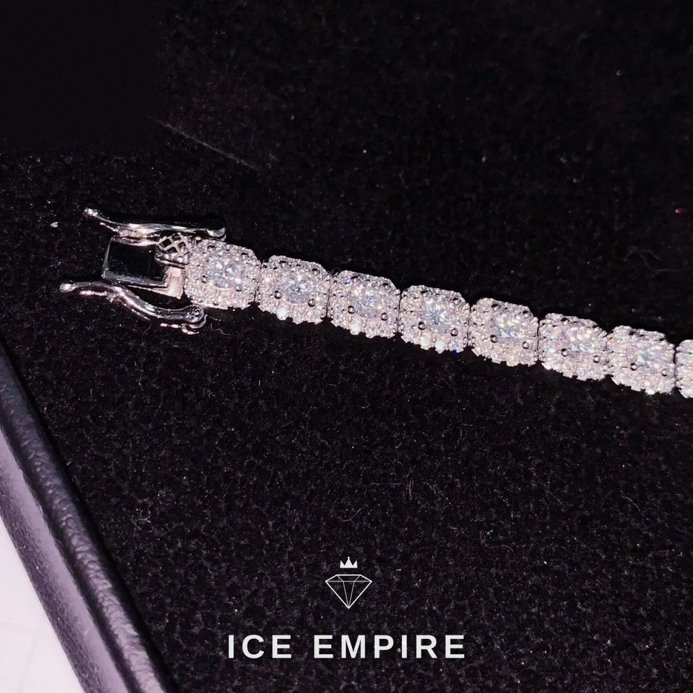 Iced Out Baguette 925 Silver Moissanite Cuban Chain