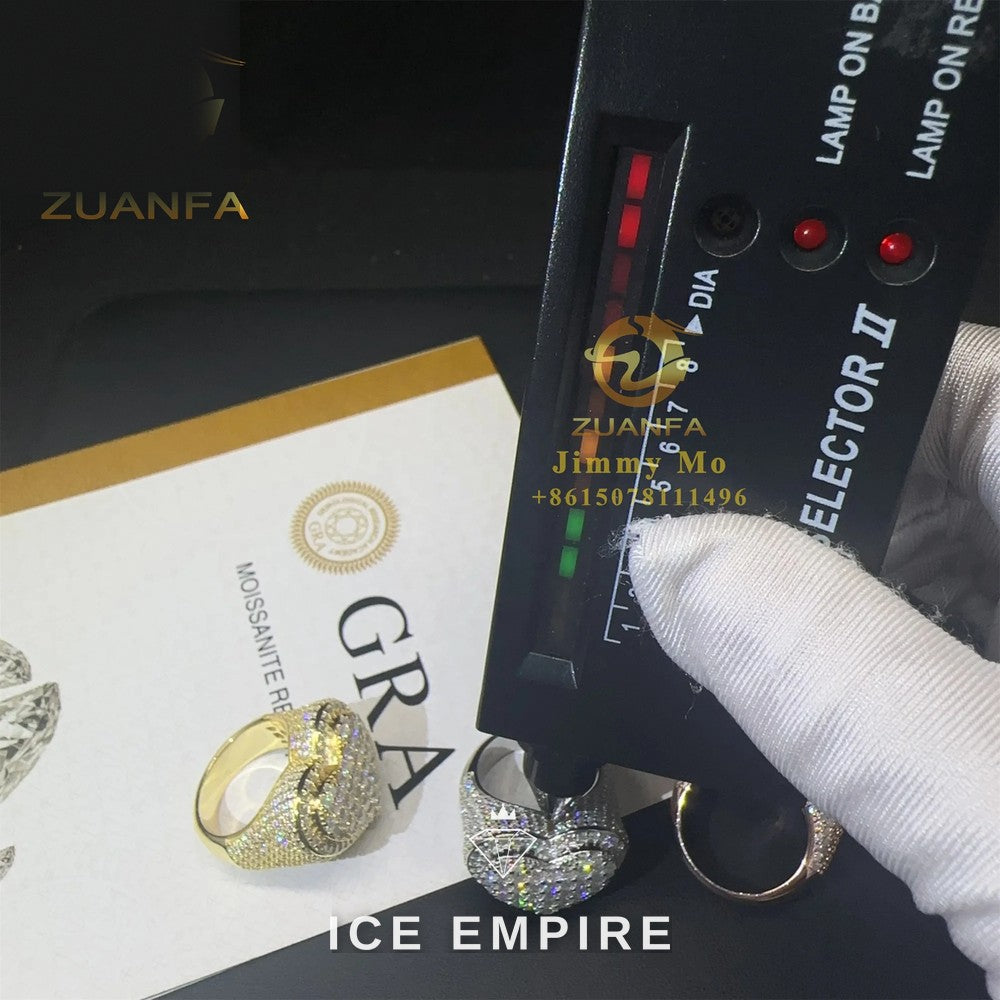 Iced Out Baguette 925 Silver Moissanite Ring