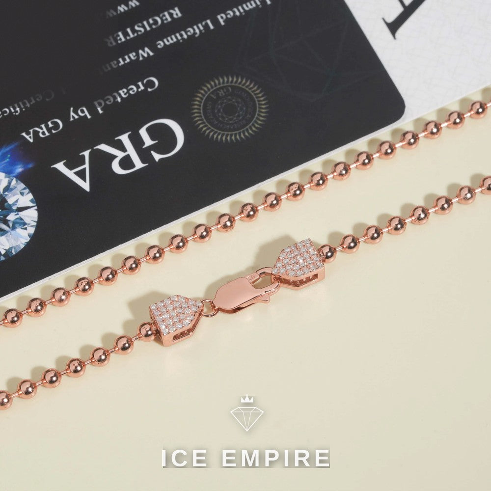 Iced Out Rose Gold Plated Moissanite Cuban Chain