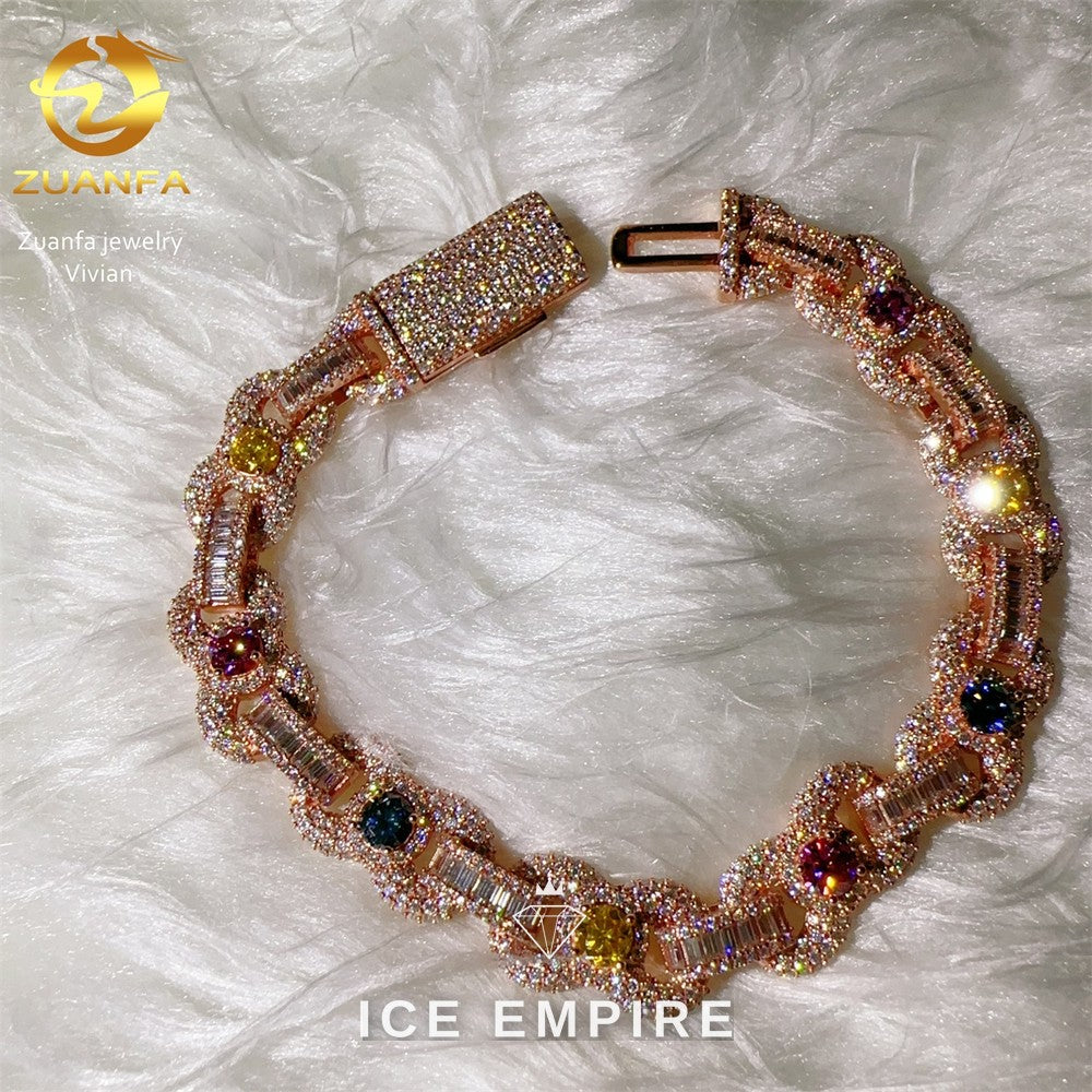 Iced Out Rose Gold Plated Moissanite Cuban Chain