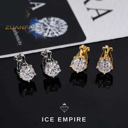 Iced Out Rose Gold Plated Moissanite Earrings