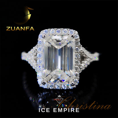 Iced Out 10K Gold Moissanite Engagement Ring