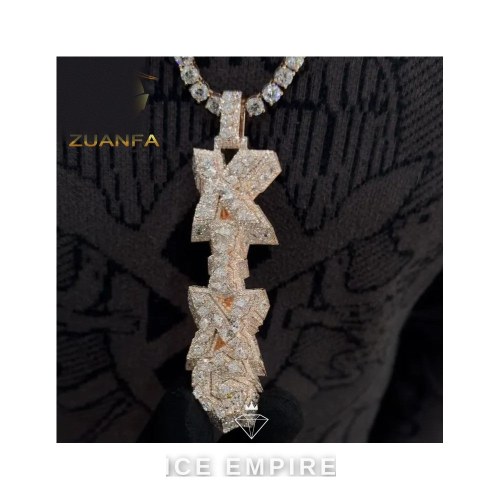 Iced Out Rose Gold Plated Moissanite Cuban Chain