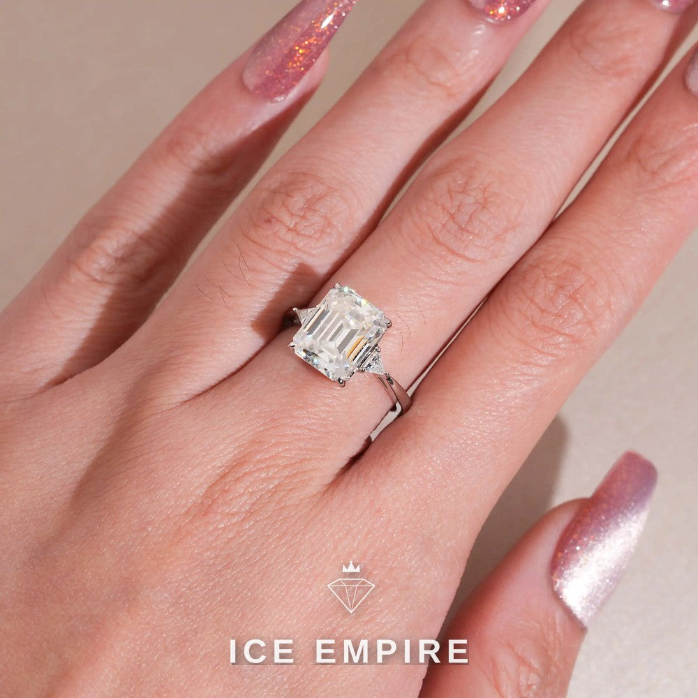 Iced Out 925 Silver Moissanite Engagement Ring