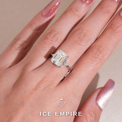 Iced Out 925 Silver Moissanite Engagement Ring