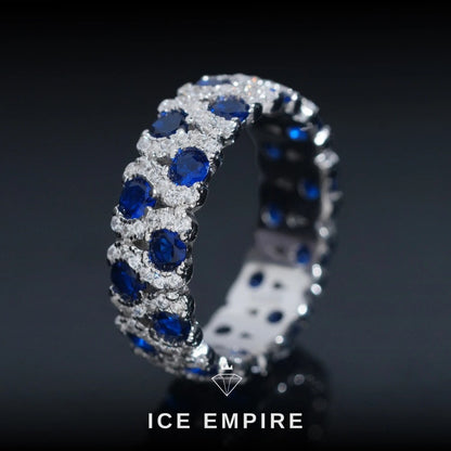Iced Out 925 Silver Moissanite Engagement Ring