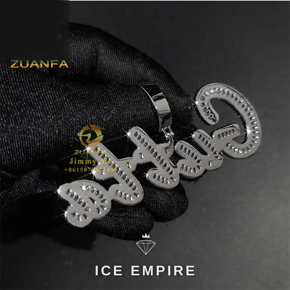 Iced Out Baguette 925 Silver Moissanite Pendant