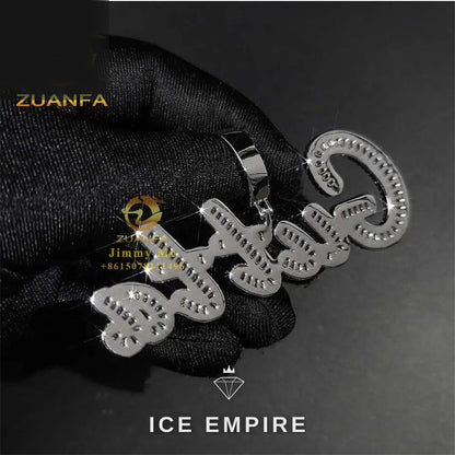 Iced Out Baguette 925 Silver Moissanite Pendant