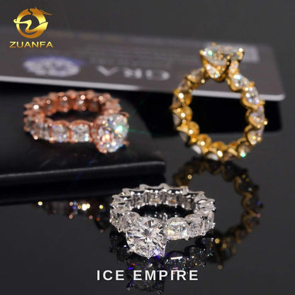 Iced Out 925 Silver Moissanite Ring