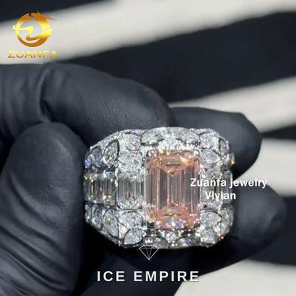 Iced Out 925 Silver Moissanite Ring