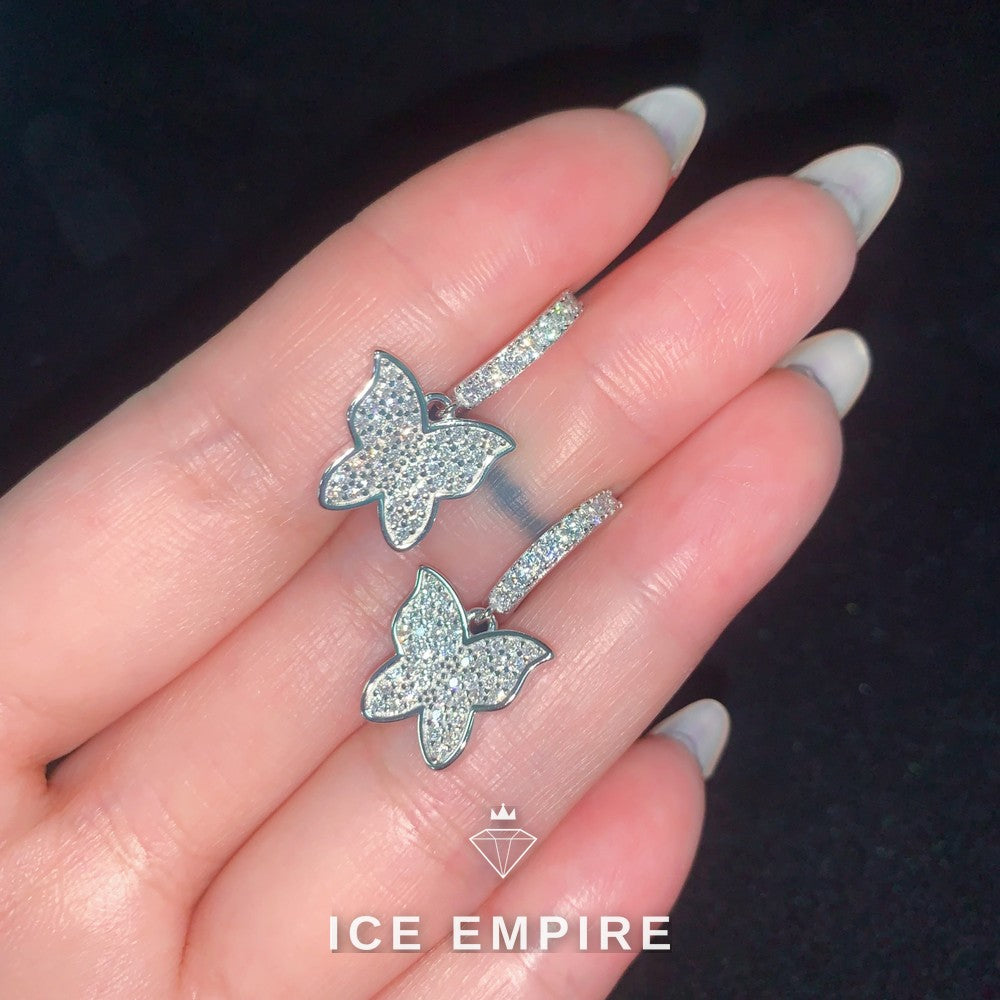 Iced Out 925 Silver Moissanite Stud Earrings