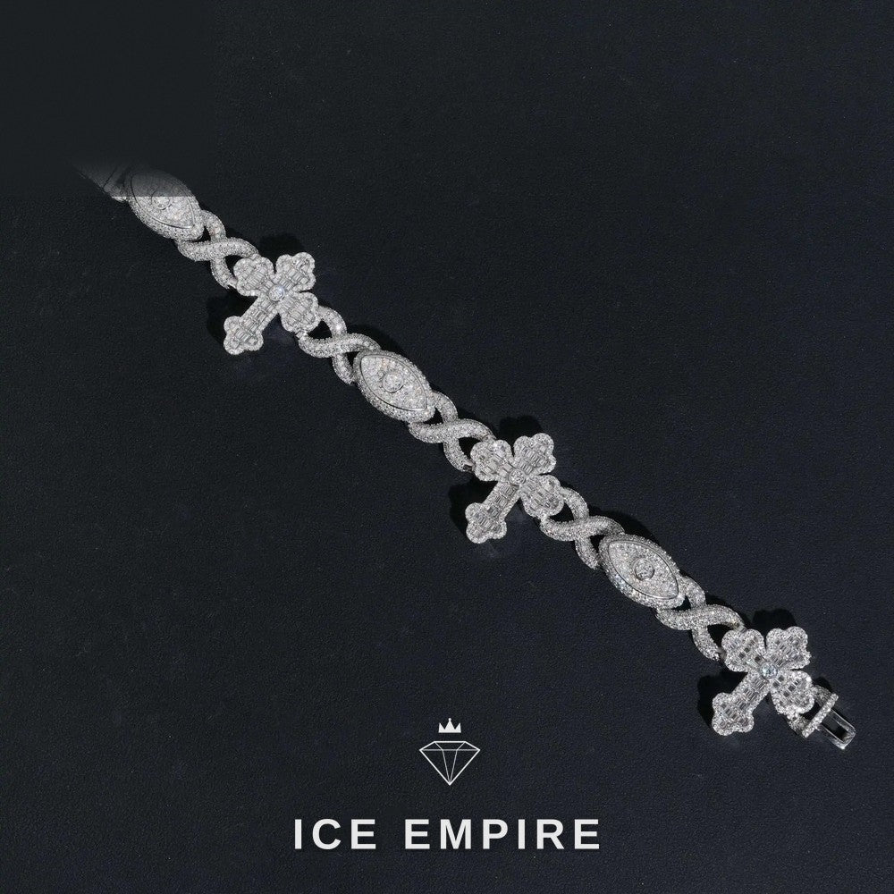 Iced Out Baguette Gold Plated Moissanite Cuban Chain