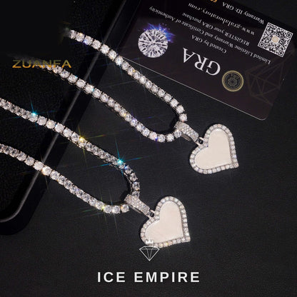 Iced Out Heart Rose Gold Plated Moissanite Pendant