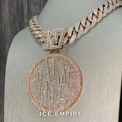 Iced Out Baguette Rose Gold Plated Cuban Chain