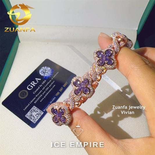 Iced Out Rose Gold Plated Moissanite Cuban Chain