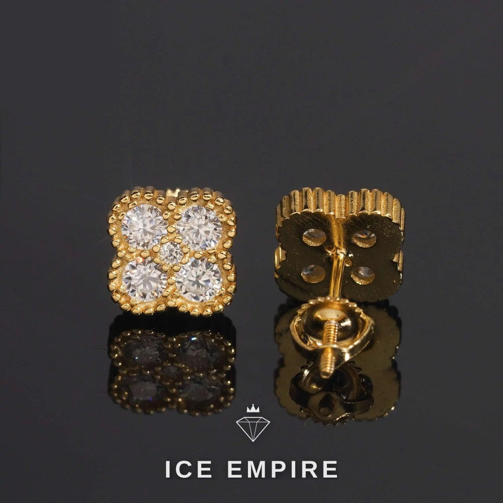 Iced Out 925 Silver Moissanite Stud Earrings
