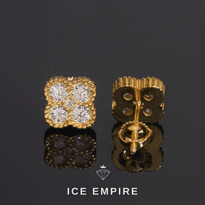 Iced Out 925 Silver Moissanite Stud Earrings