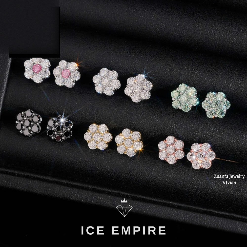 Iced Out 925 Silver Moissanite Earrings