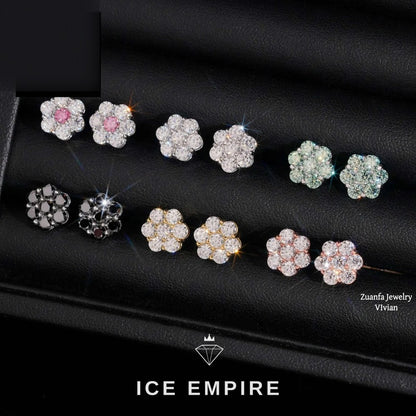 Iced Out 925 Silver Moissanite Earrings