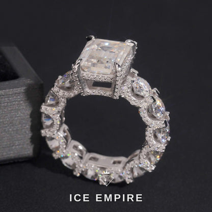 Iced Out 925 Silver Moissanite Ring