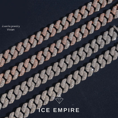 Iced Out Rose Gold Plated Moissanite Cuban Chain