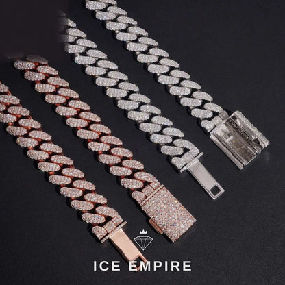 Iced Out Rose Gold Plated Moissanite Cuban Chain