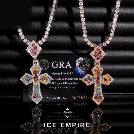 Iced Out Cluster Rose Gold Plated Pendant