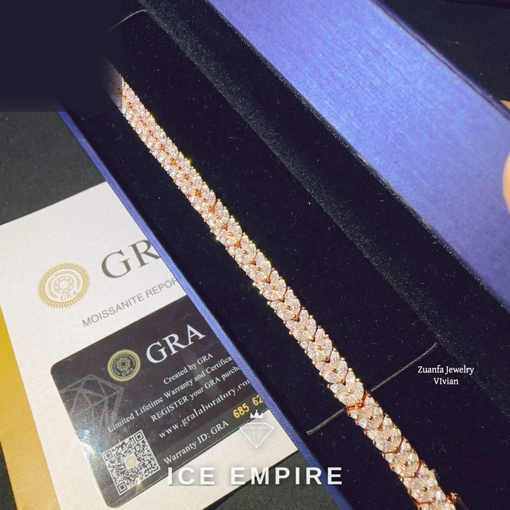 Iced Out 925 Silver Moissanite Tennis Chain