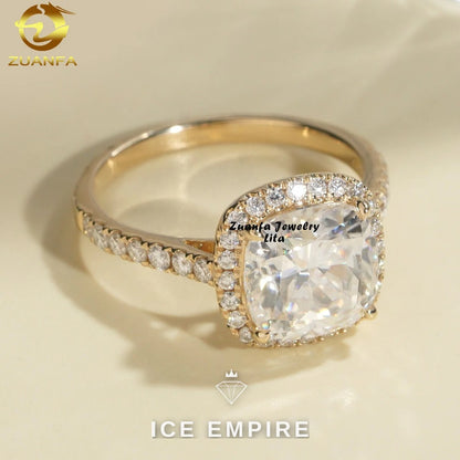 Iced Out Rose Gold Plated Moissanite Ring